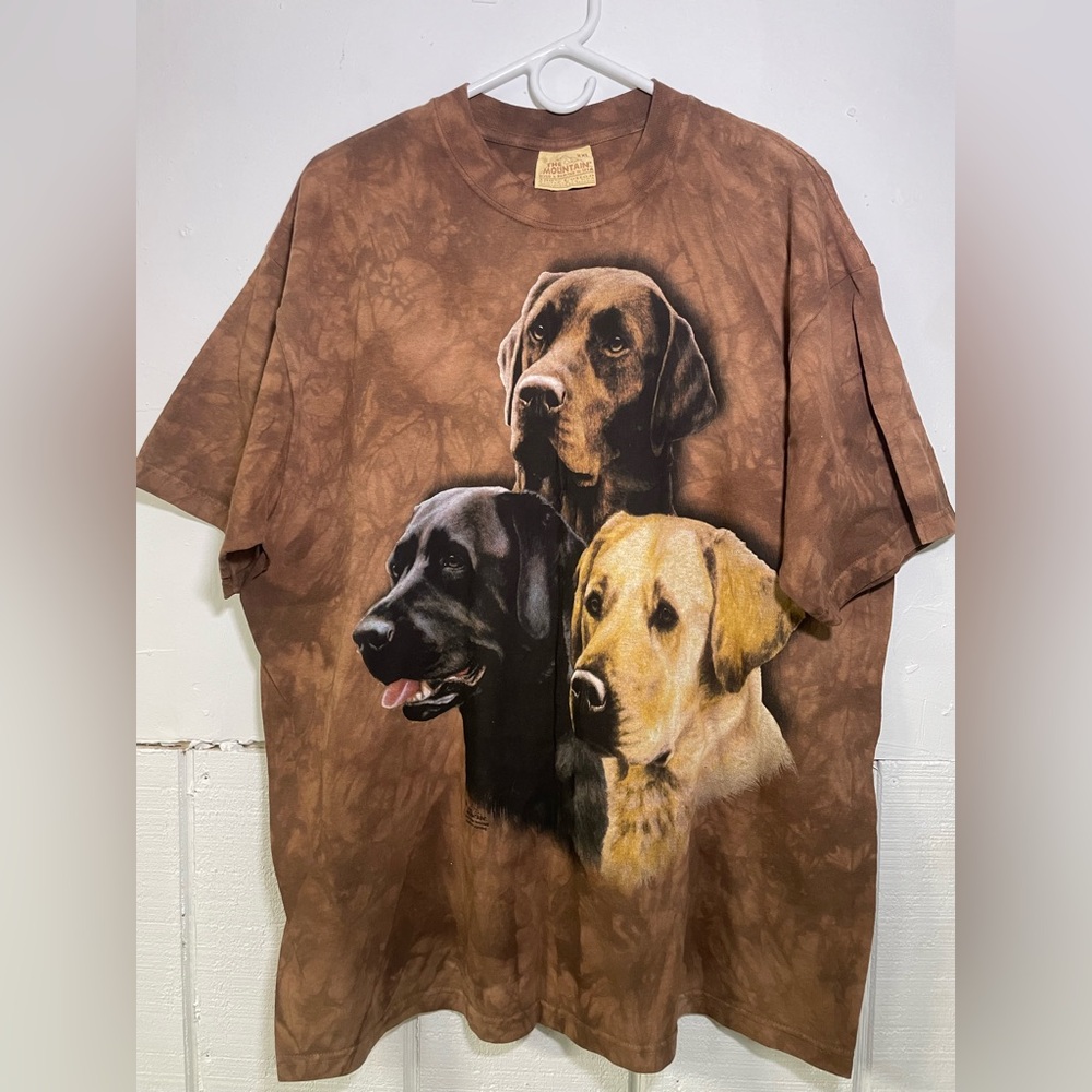 Labrador Retriever Mountain Dog Three Labs Puppy Cute Brown Cotton Shirt